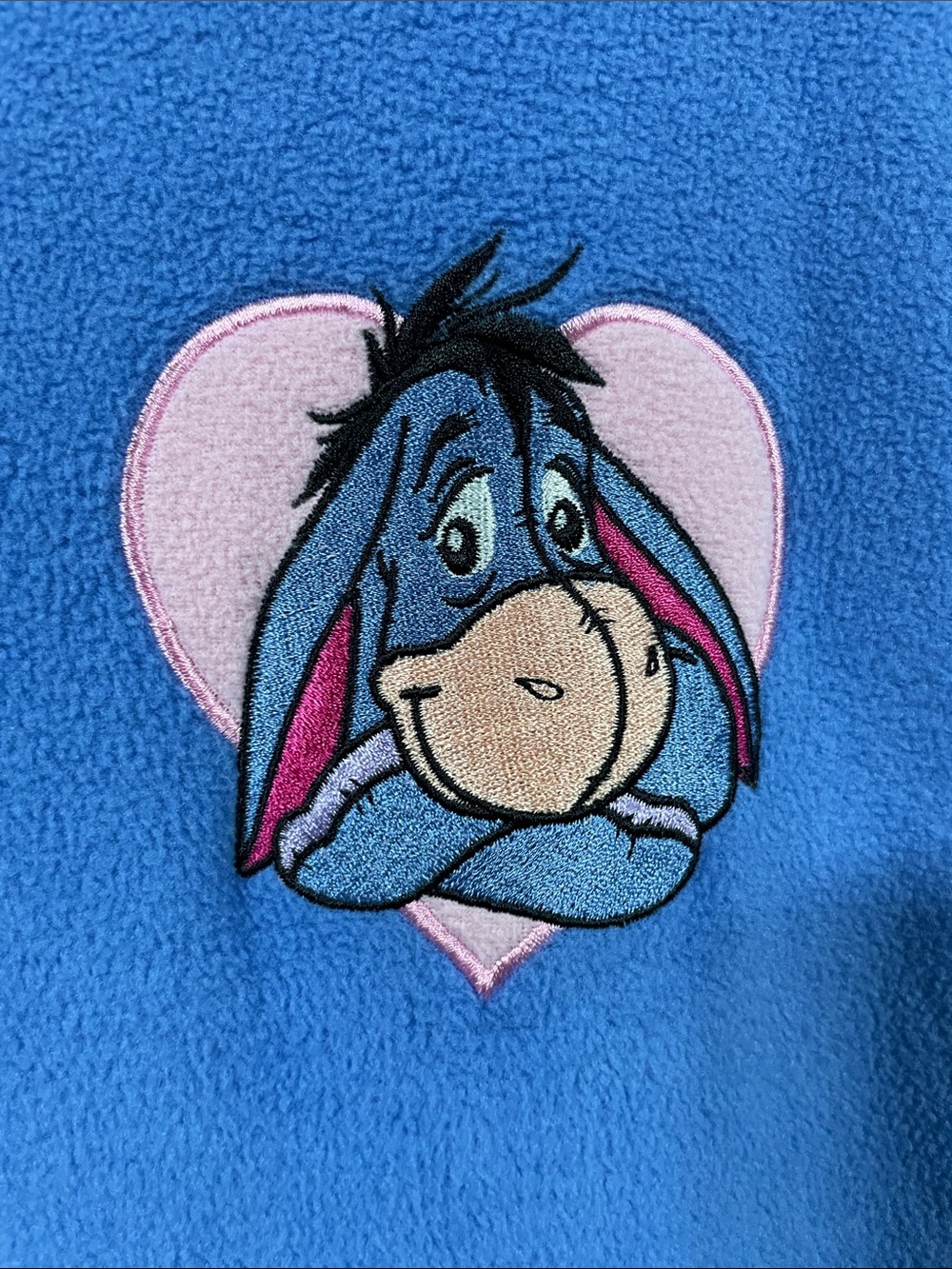 Disney Eeyore Blue Hooded Footed Onesie with Pink Accent - Picture 3 of 4